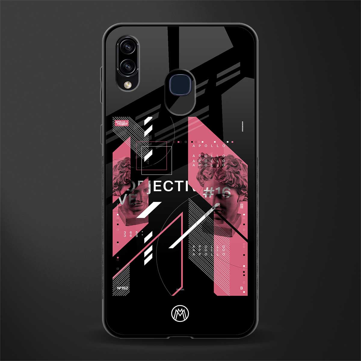 apollo project aesthetic pink and black glass case for samsung galaxy a30 image