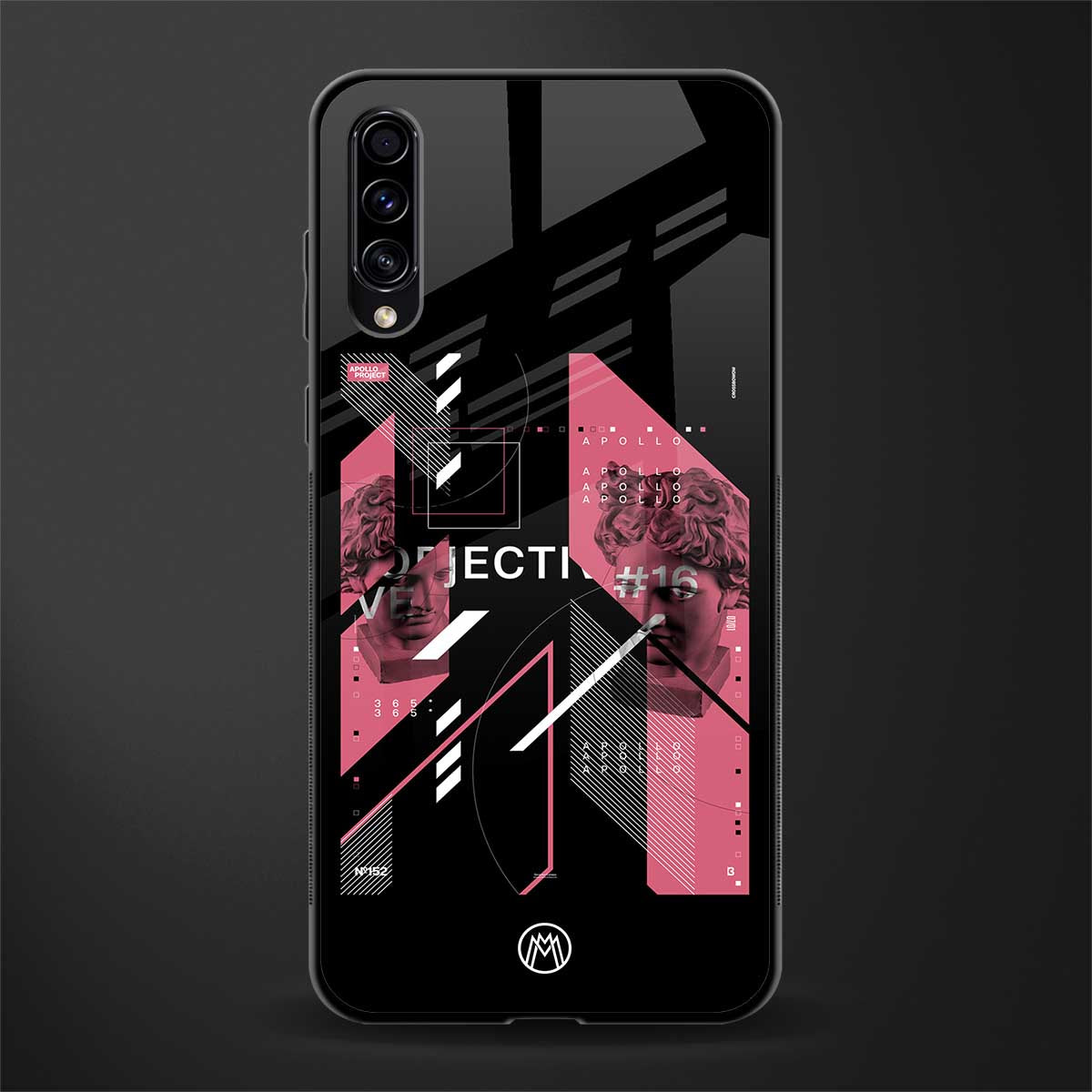 apollo project aesthetic pink and black glass case for samsung galaxy a70 image