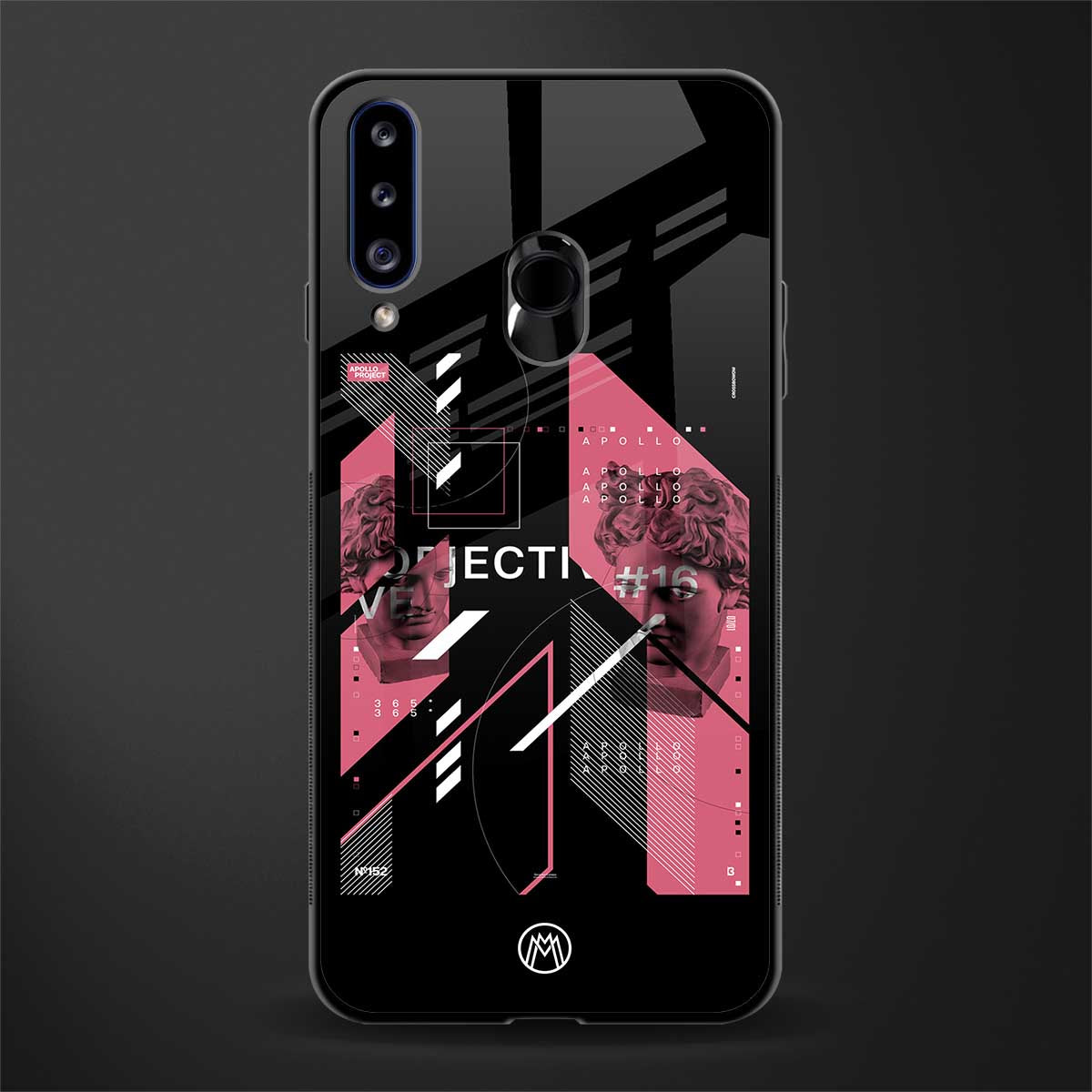 apollo project aesthetic pink and black glass case for samsung galaxy a20s image