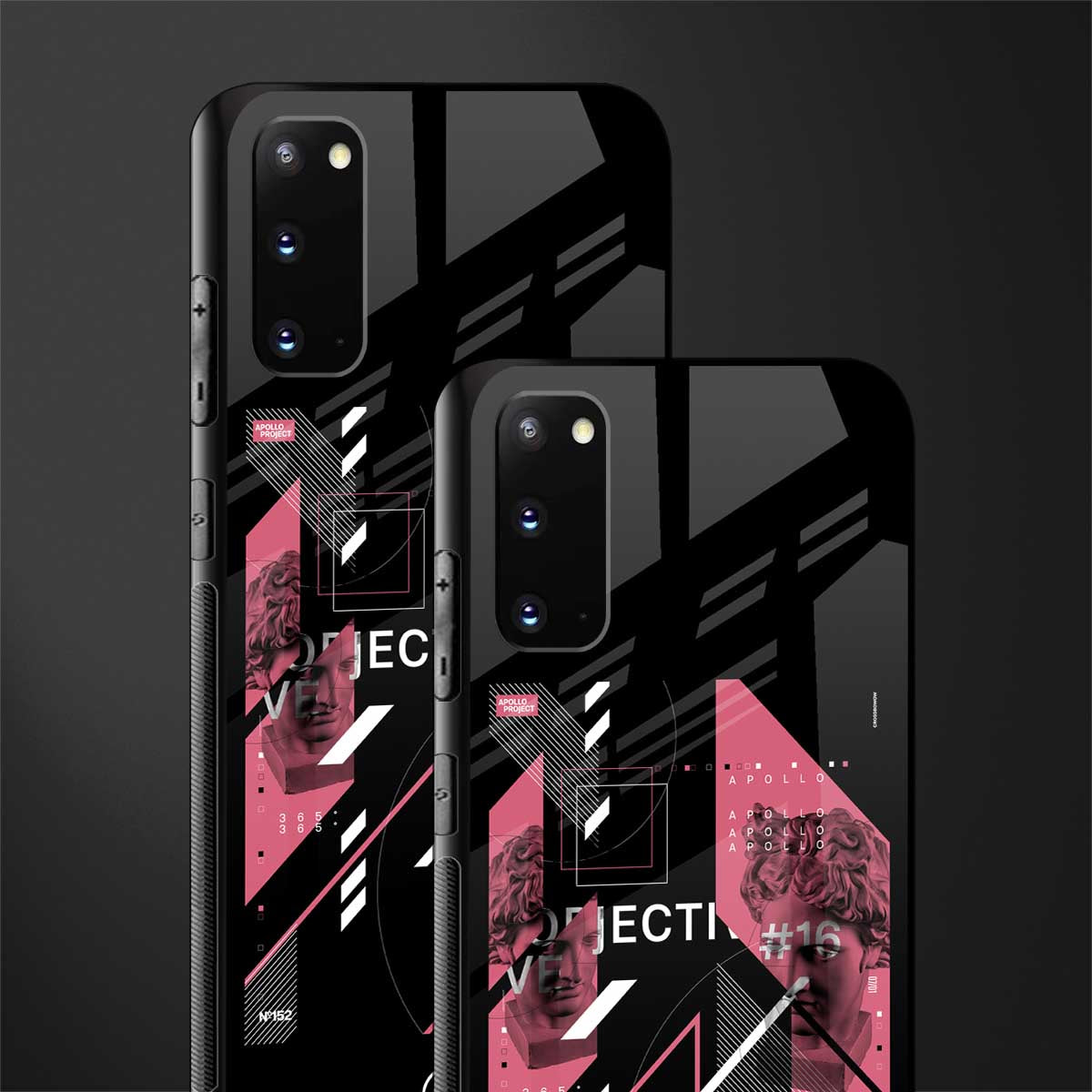 apollo project aesthetic pink and black glass case for samsung galaxy s20 image-2
