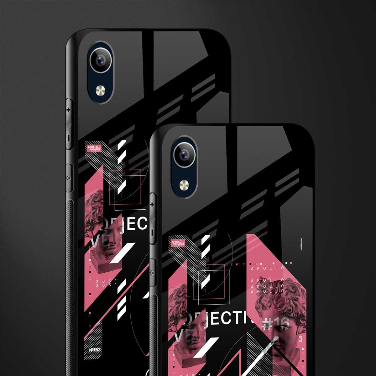 apollo project aesthetic pink and black glass case for vivo y90 image-2