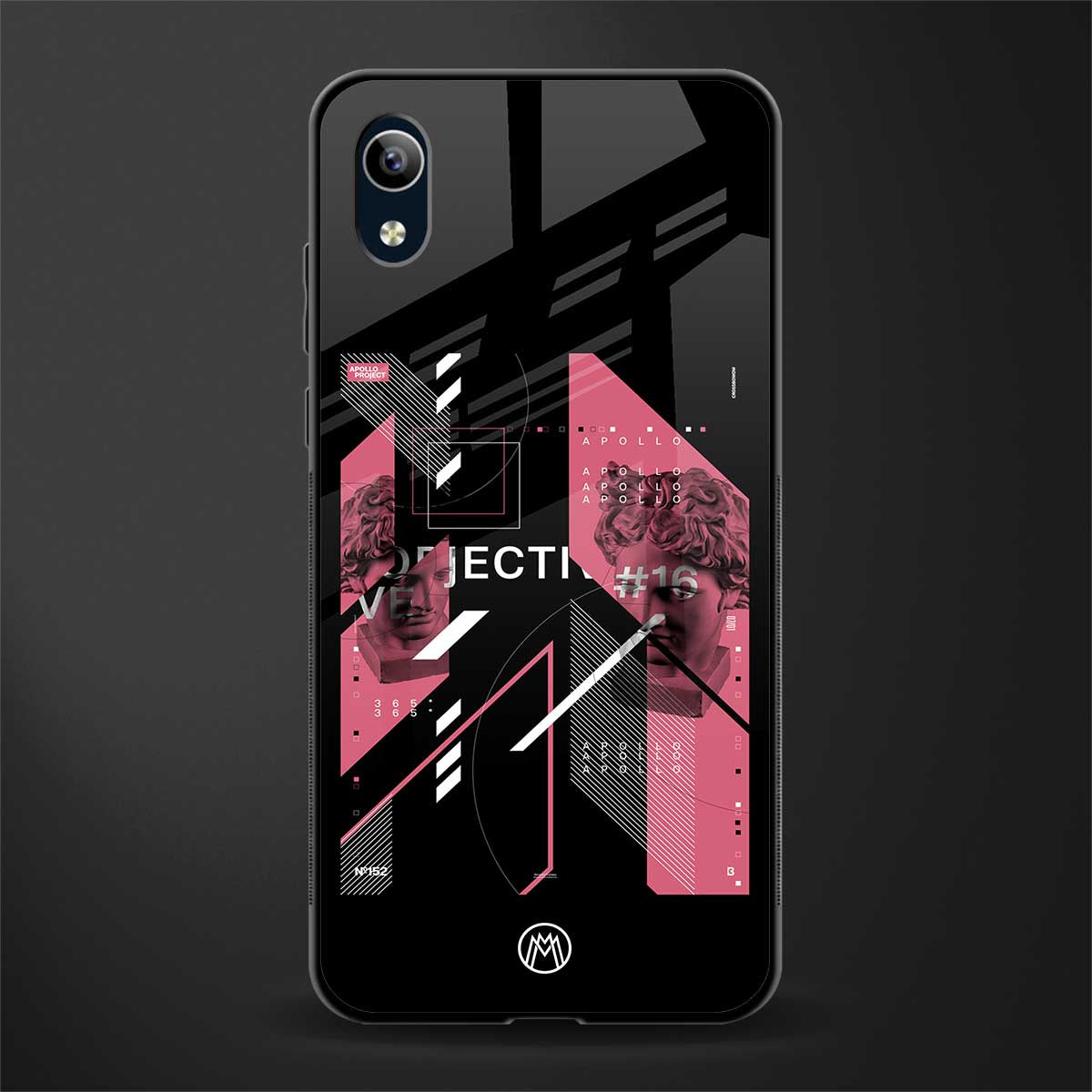 apollo project aesthetic pink and black glass case for vivo y90 image