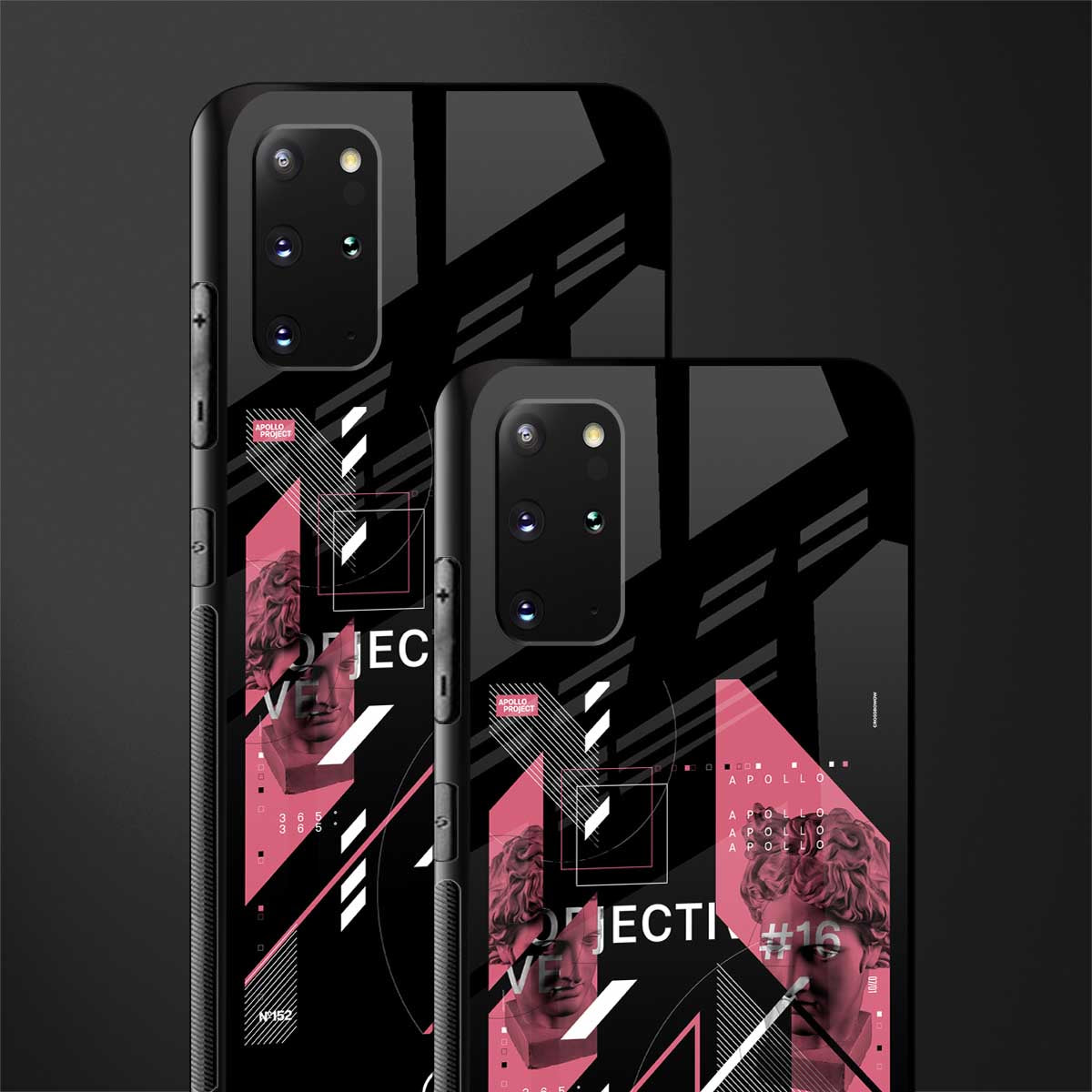 apollo project aesthetic pink and black glass case for samsung galaxy s20 plus image-2