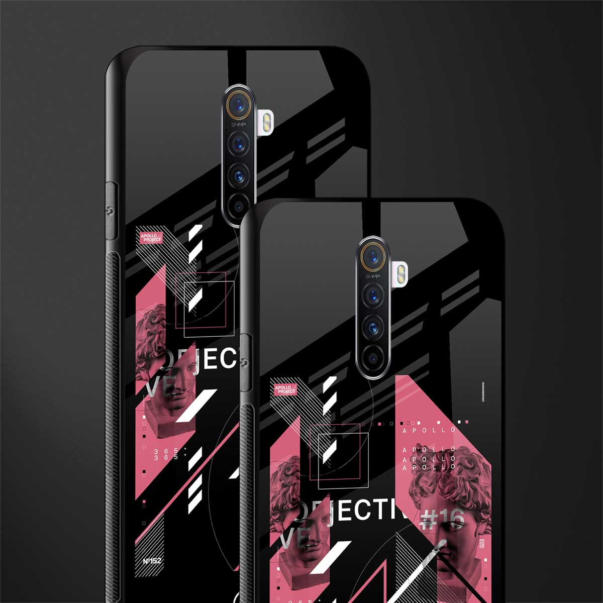 apollo project aesthetic pink and black glass case for realme x2 pro image-2