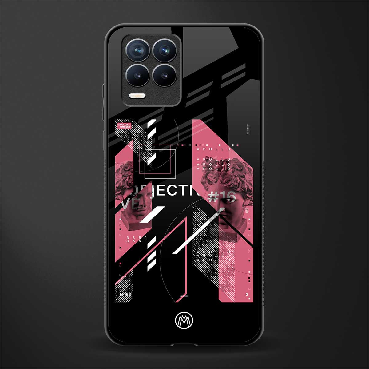apollo project aesthetic pink and black glass case for realme 8 pro image