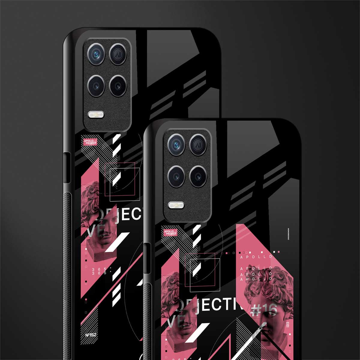 apollo project aesthetic pink and black glass case for realme narzo 30 5g image-2