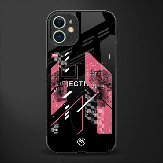 apollo project aesthetic pink and black glass case for iphone 12 image