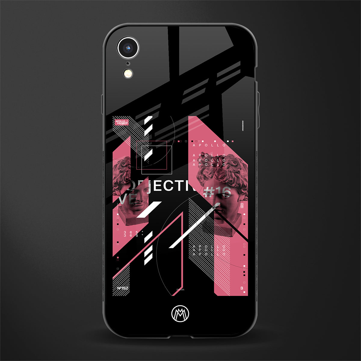 apollo project aesthetic pink and black glass case for iphone xr image