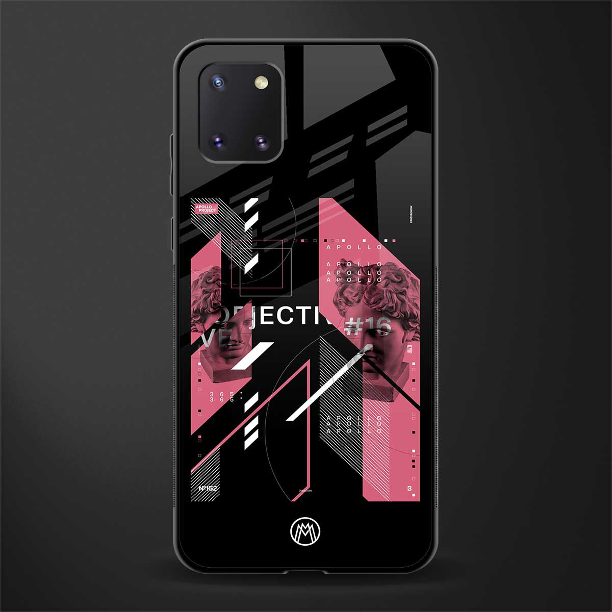 apollo project aesthetic pink and black glass case for samsung galaxy note 10 lite image