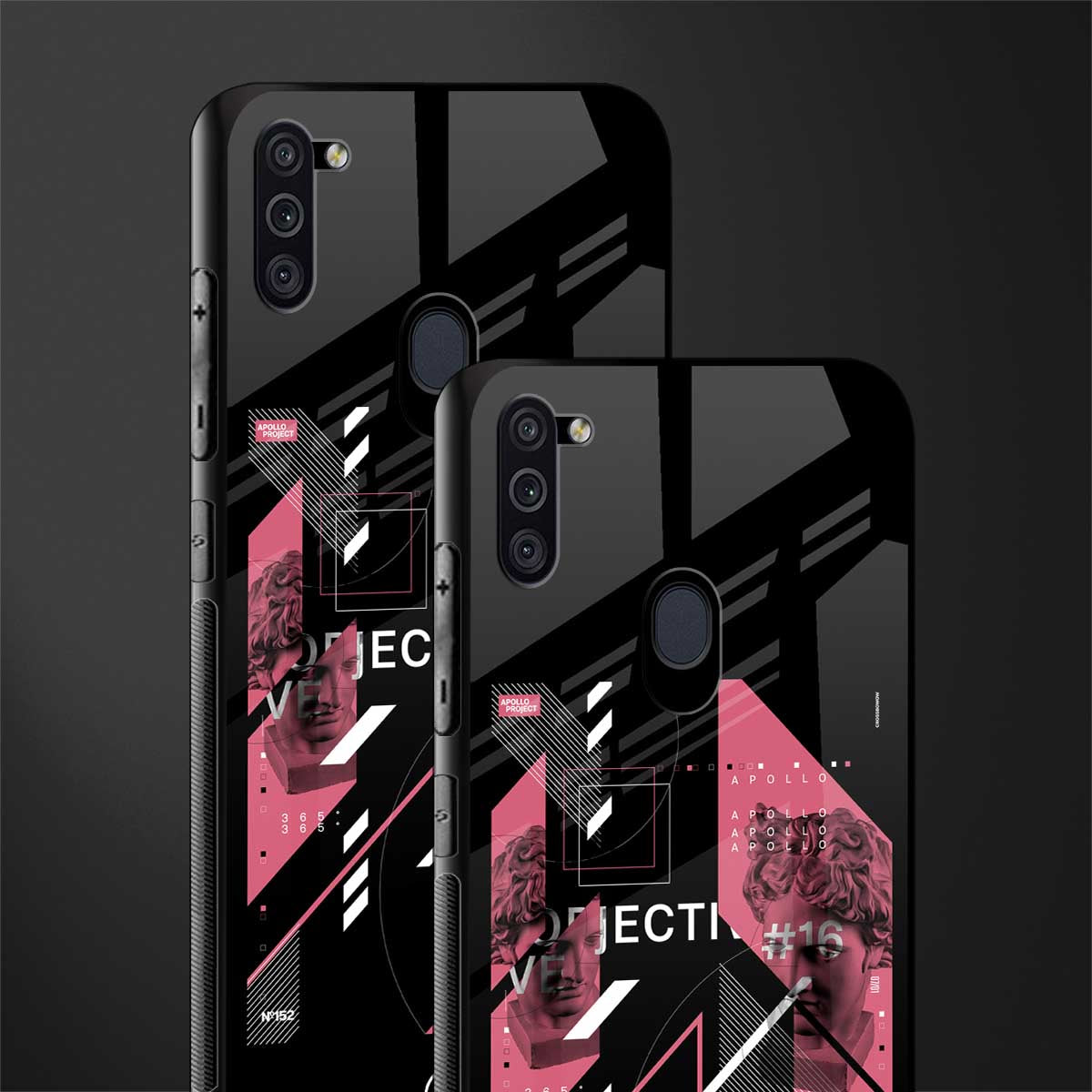 apollo project aesthetic pink and black glass case for samsung galaxy m11 image-2