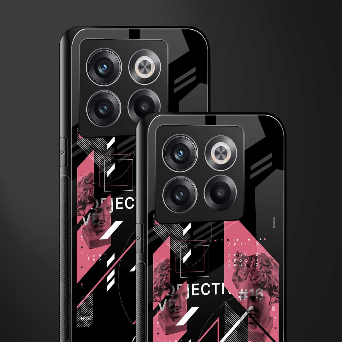 apollo project aesthetic pink and black back phone cover | glass case for oneplus 10t