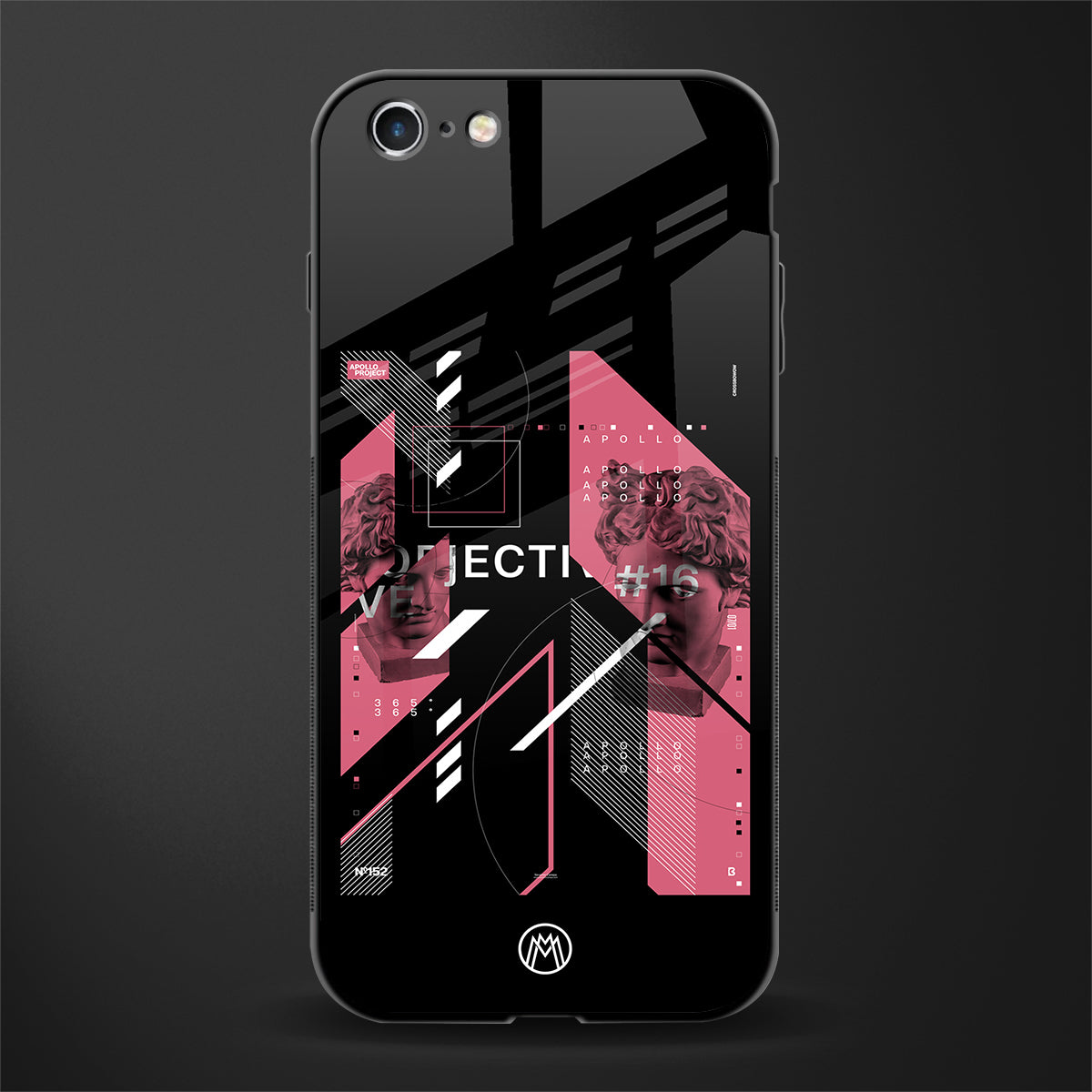 apollo project aesthetic pink and black glass case for iphone 6 image