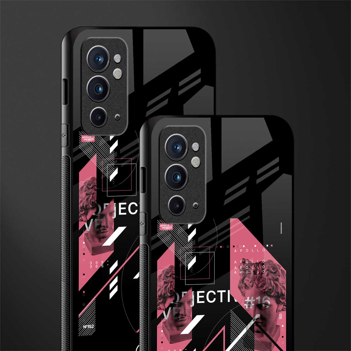 apollo project aesthetic pink and black glass case for oneplus 9rt image-2