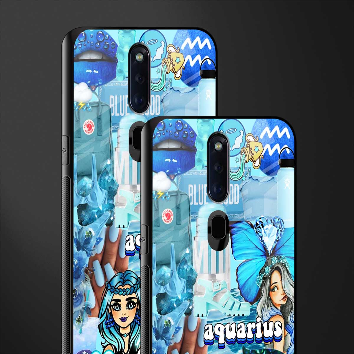 aquarius aesthetic collage glass case for oppo f11 pro image-2