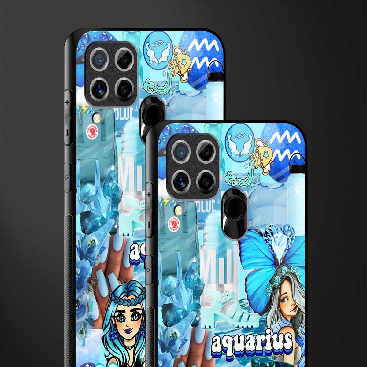 aquarius aesthetic collage glass case for realme c15 image-2