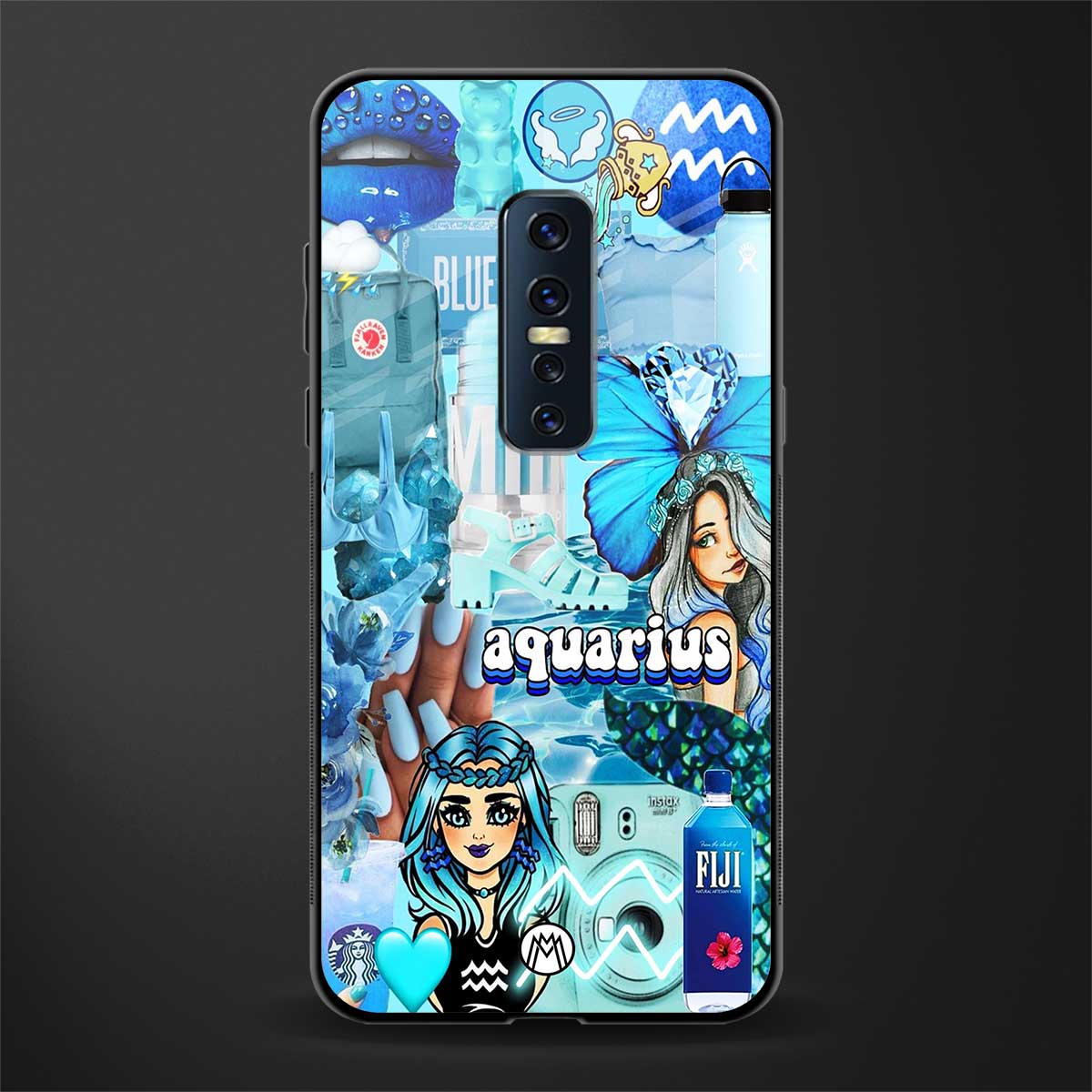 aquarius aesthetic collage glass case for vivo v17 pro image