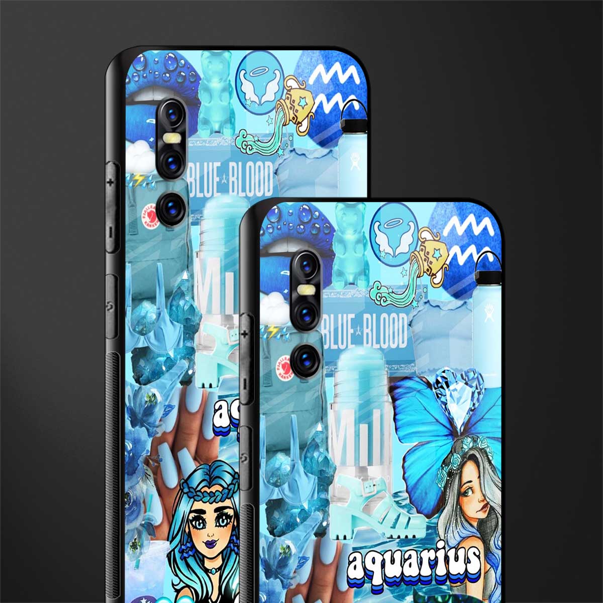 aquarius aesthetic collage glass case for vivo v15 pro image-2