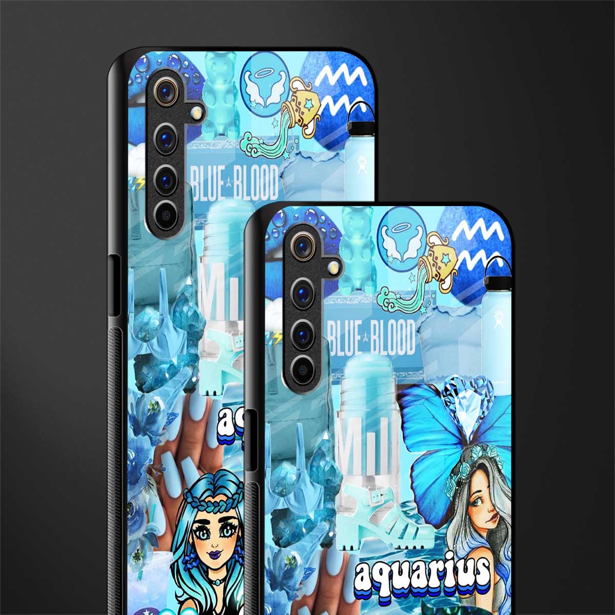aquarius aesthetic collage glass case for realme 6 image-2