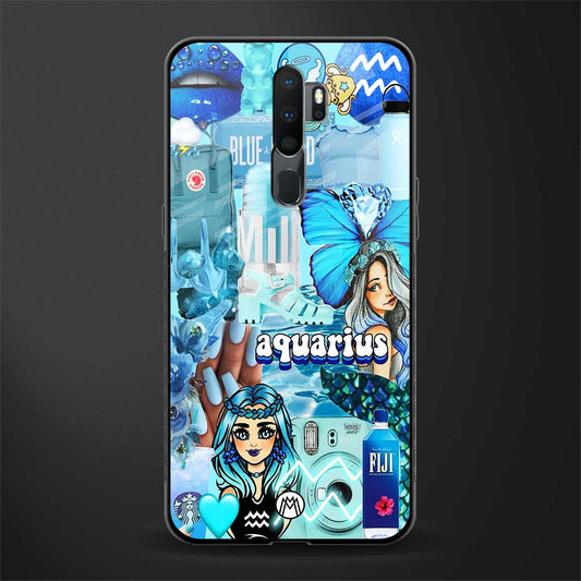 aquarius aesthetic collage glass case for oppo a5 2020 image