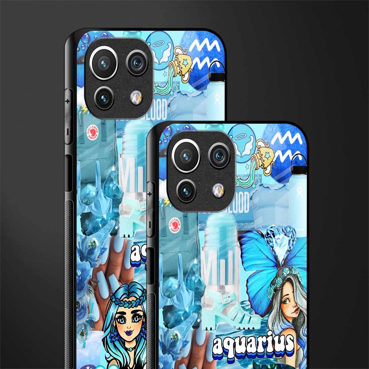 aquarius aesthetic collage glass case for mi 11 lite image-2