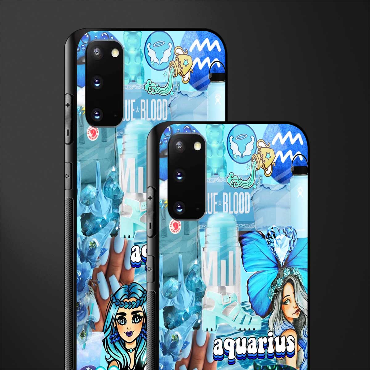 aquarius aesthetic collage glass case for samsung galaxy s20 image-2