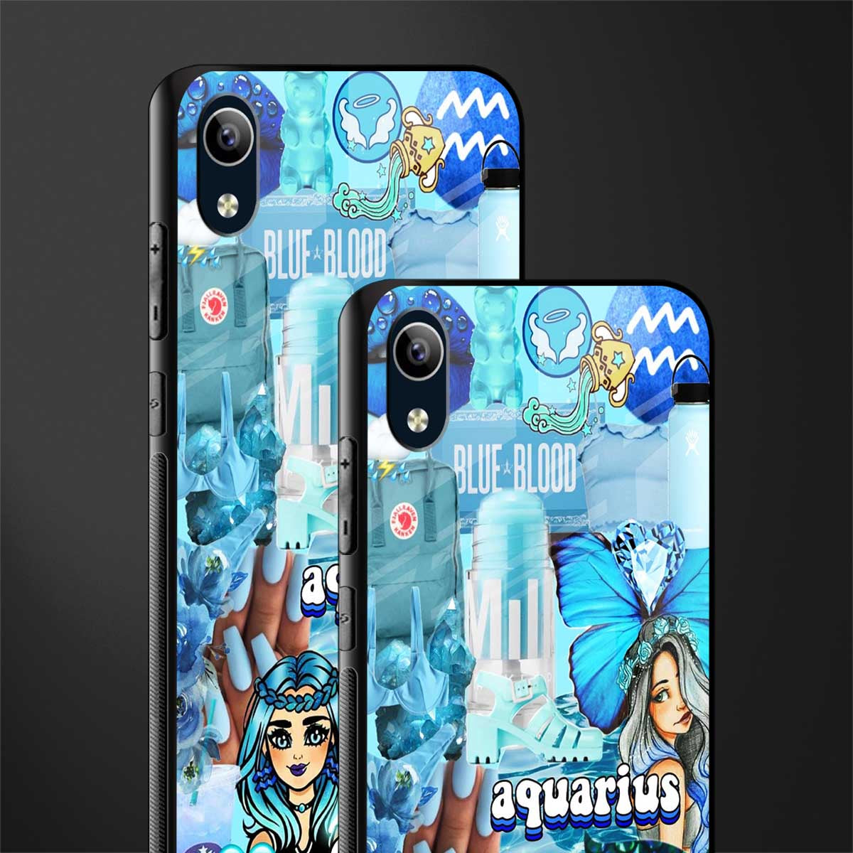 aquarius aesthetic collage glass case for vivo y90 image-2