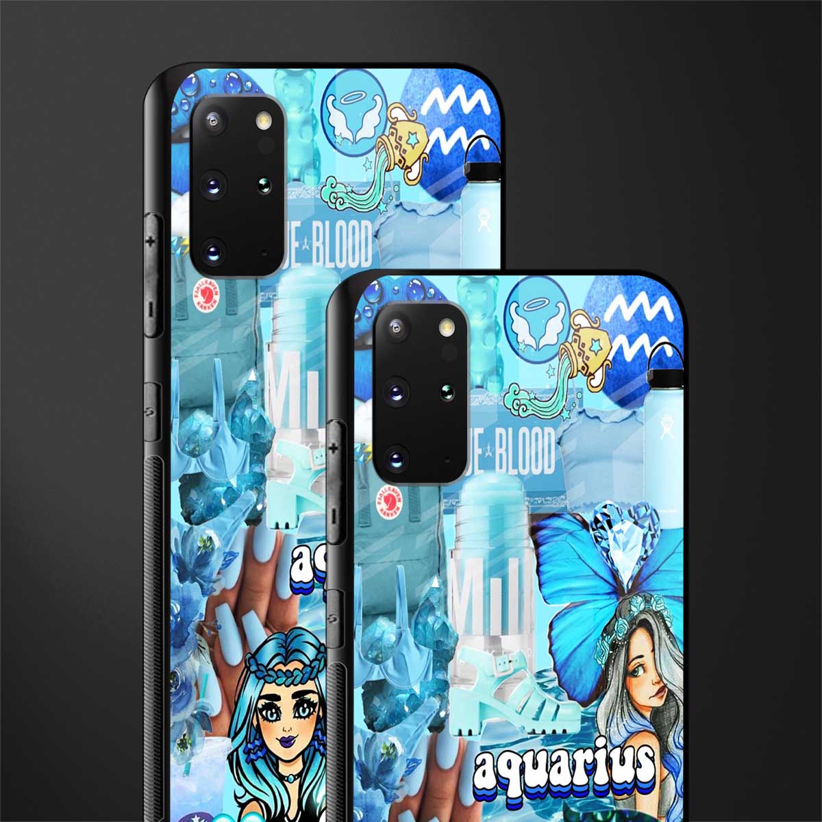 aquarius aesthetic collage glass case for samsung galaxy s20 plus image-2