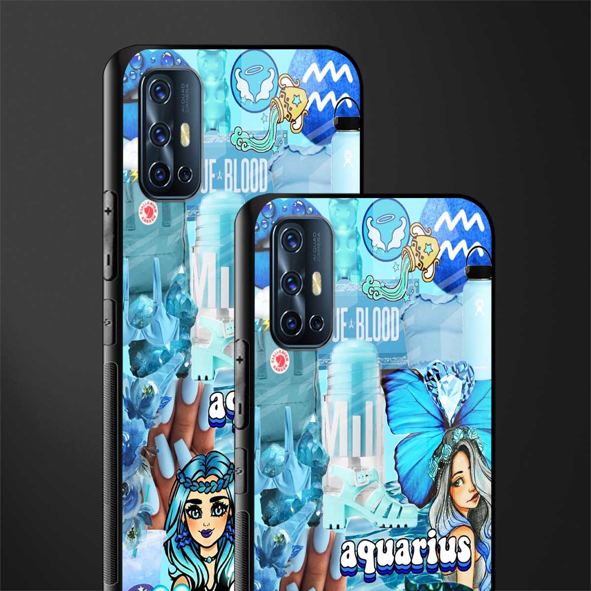 aquarius aesthetic collage glass case for vivo v17 image-2