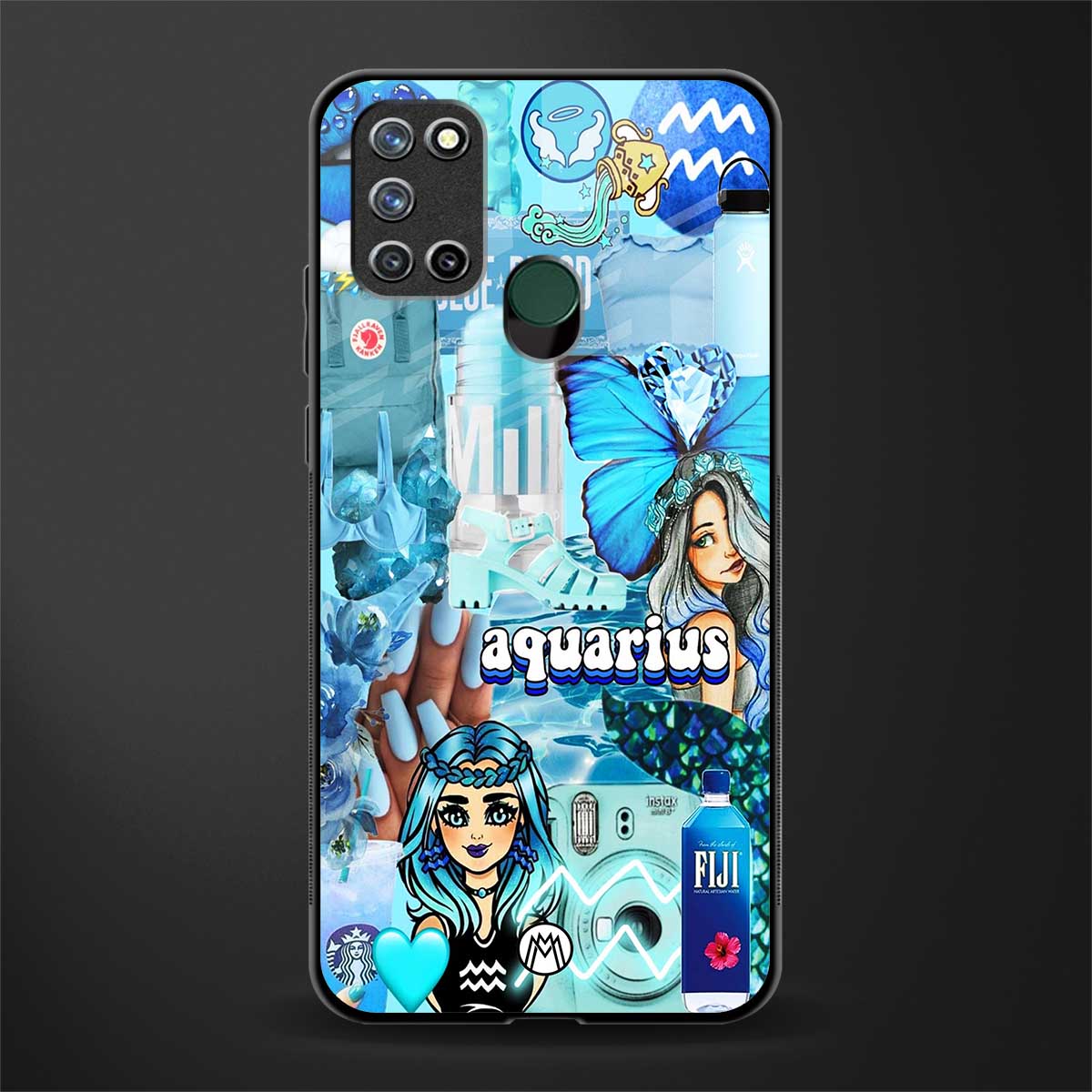 aquarius aesthetic collage glass case for realme 7i image