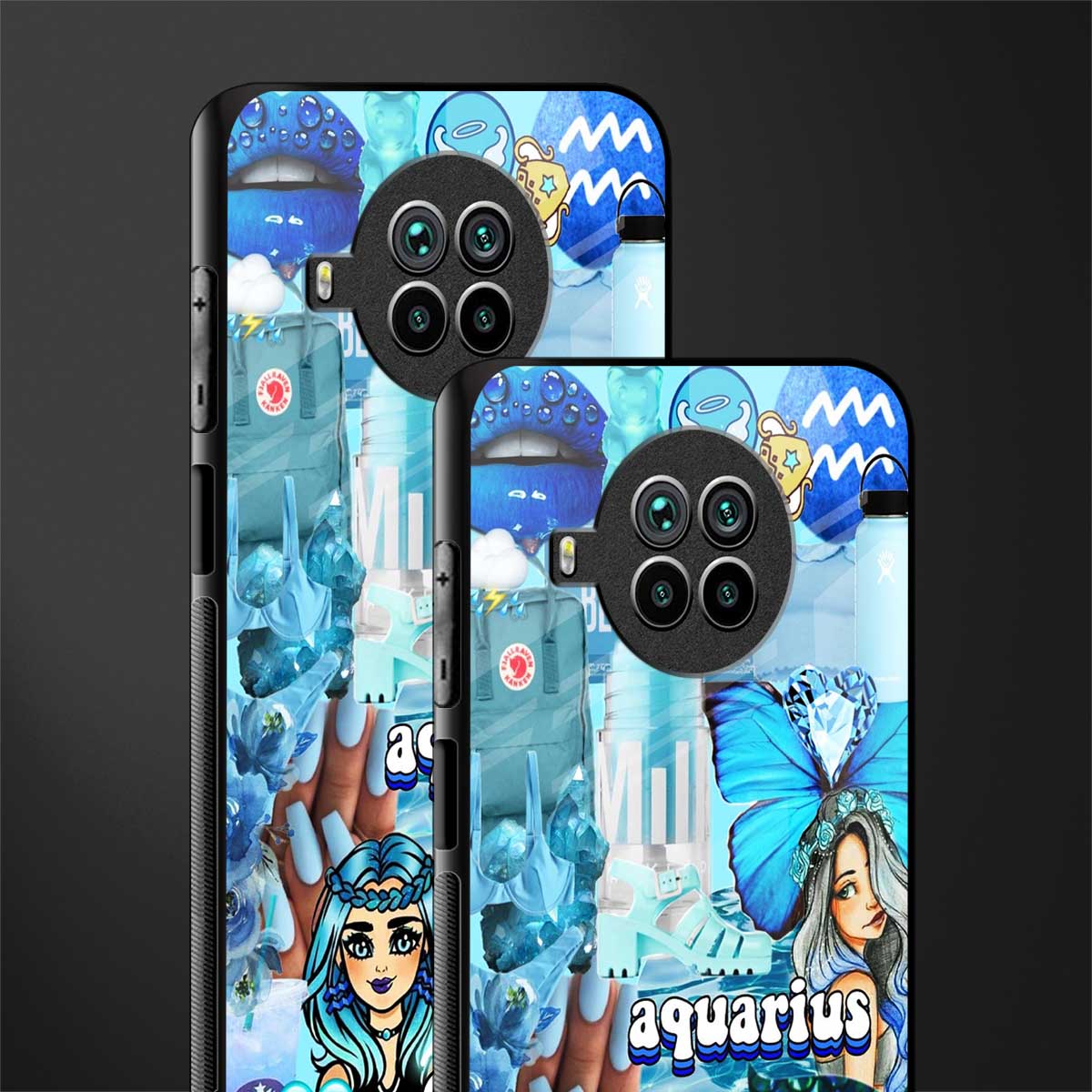 aquarius aesthetic collage glass case for mi 10i image-2