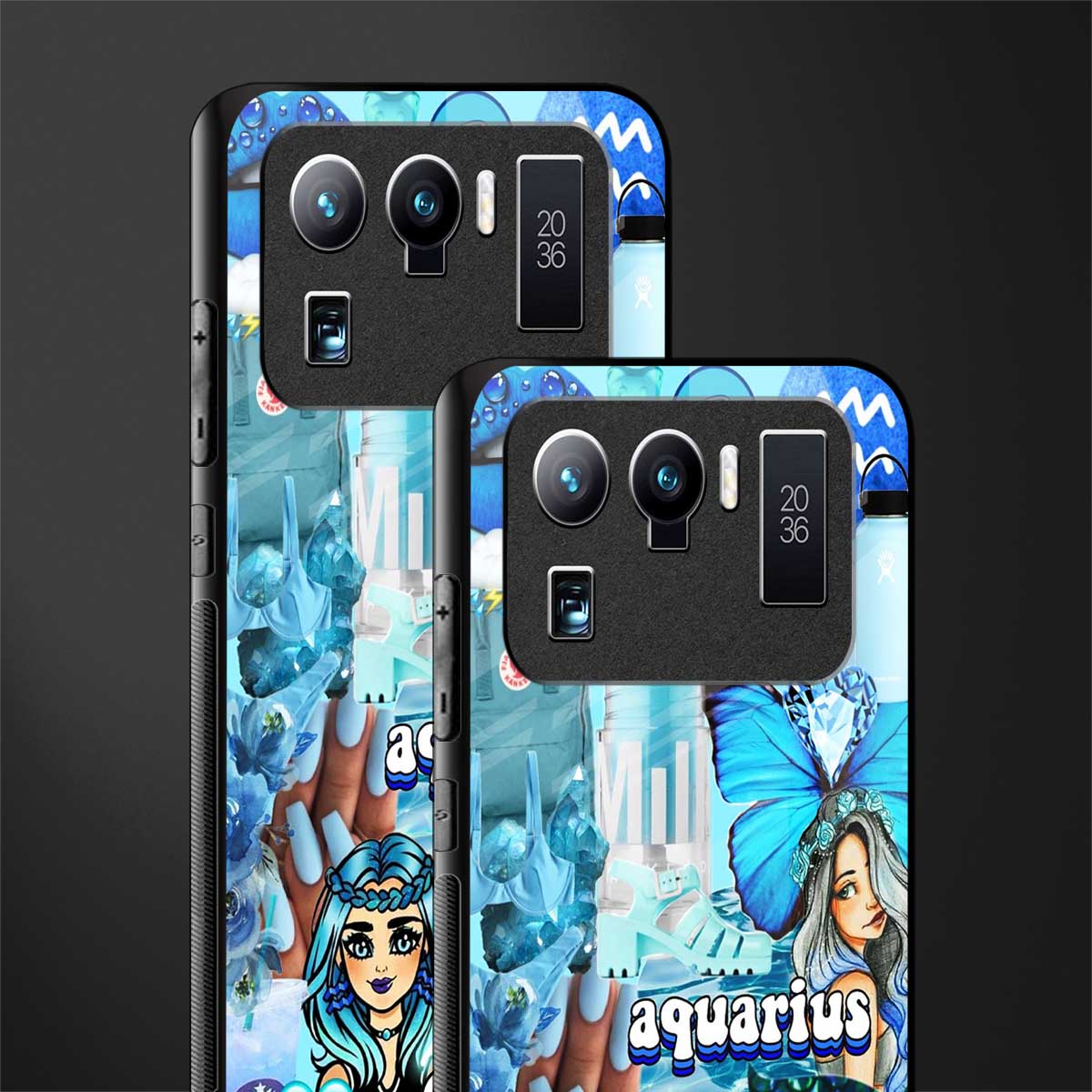 aquarius aesthetic collage glass case for mi 11 ultra 5g image-2