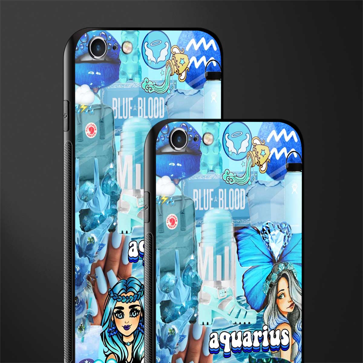 aquarius aesthetic collage glass case for iphone 6 image-2