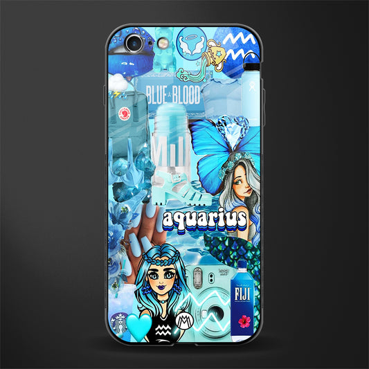aquarius aesthetic collage glass case for iphone 6 image