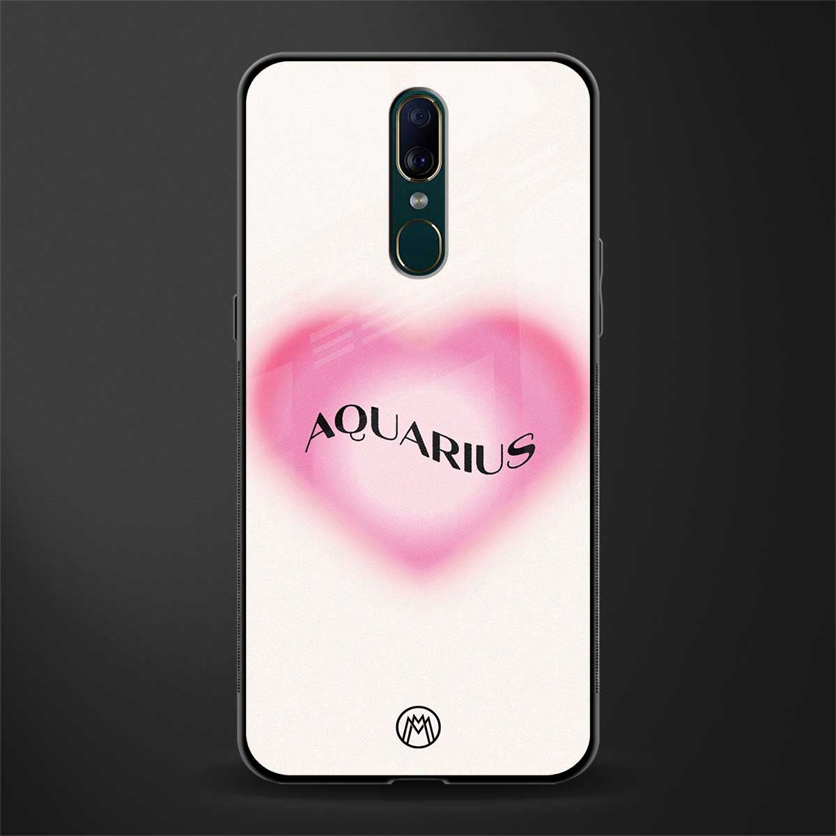 aquarius minimalistic glass case for oppo a9 image