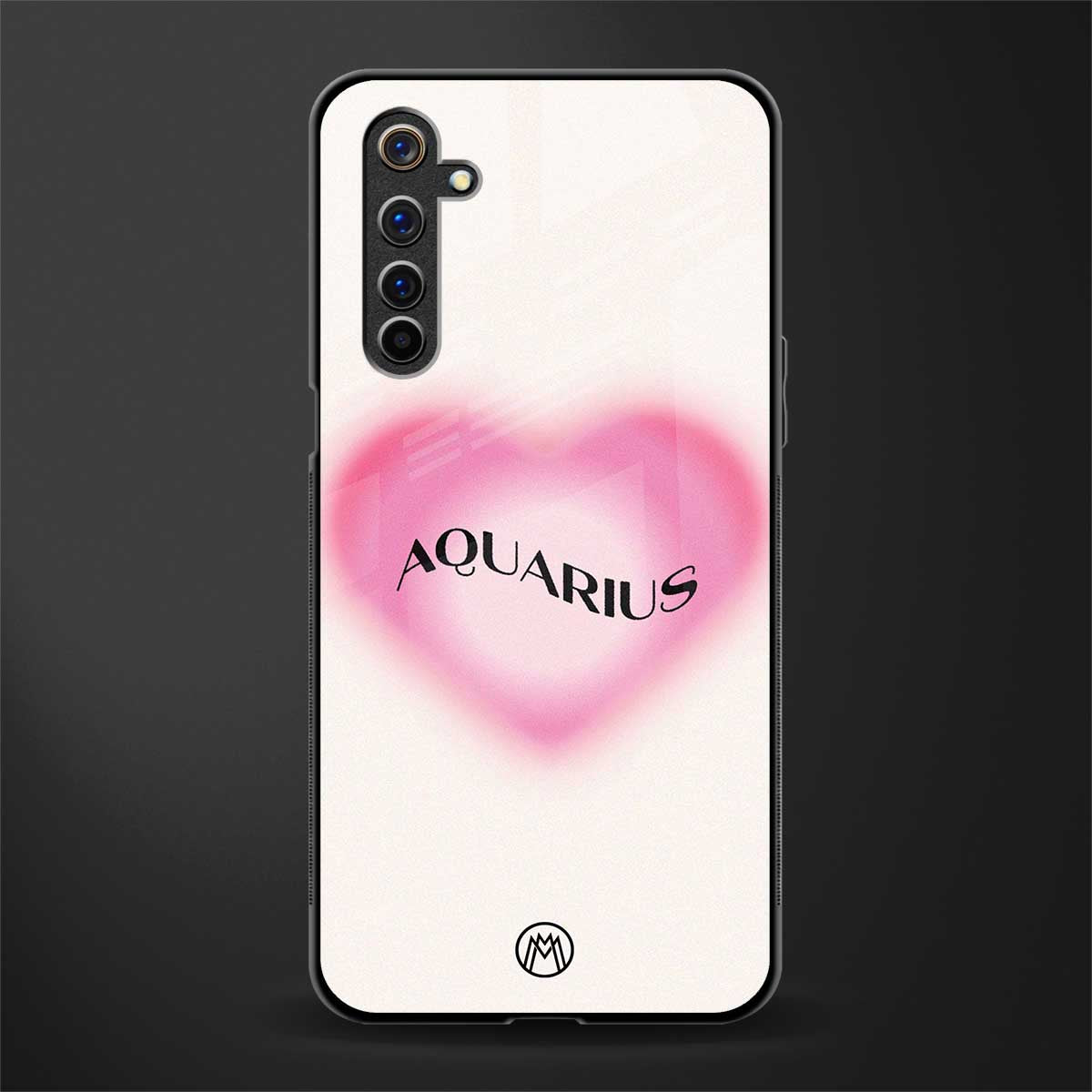 aquarius minimalistic glass case for realme 6 image