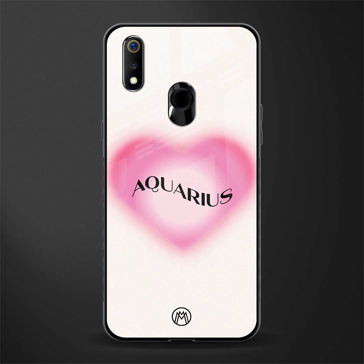 aquarius minimalistic glass case for realme 3i image