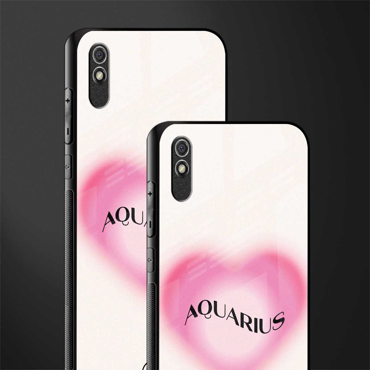aquarius minimalistic glass case for redmi 9a image-2