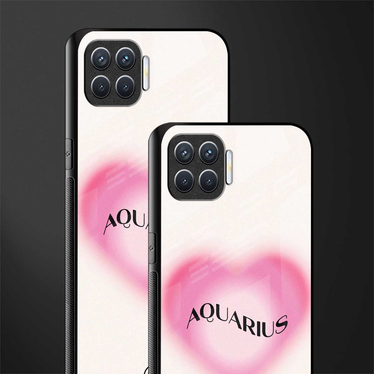 aquarius minimalistic glass case for oppo f17 pro image-2