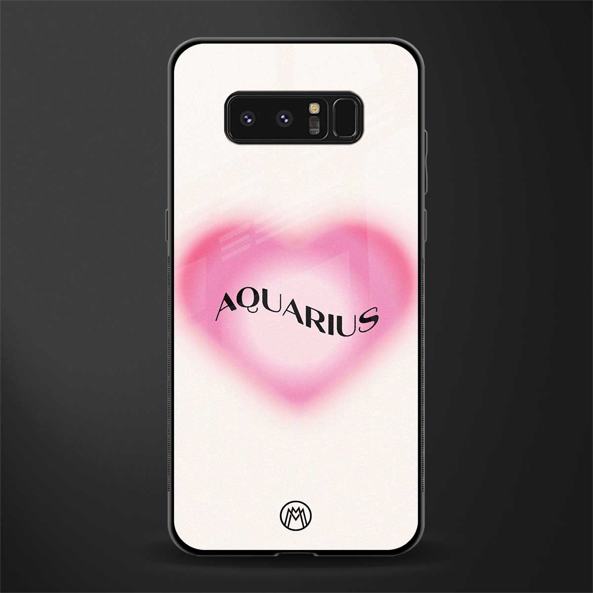 aquarius minimalistic glass case for samsung galaxy note 8 image