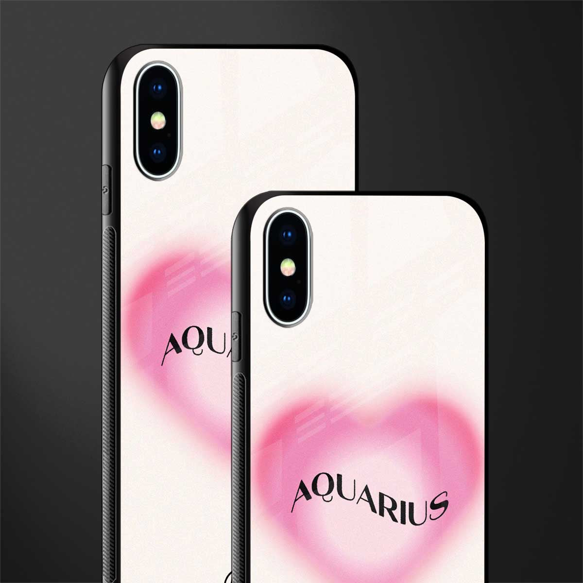 aquarius minimalistic glass case for iphone x image-2