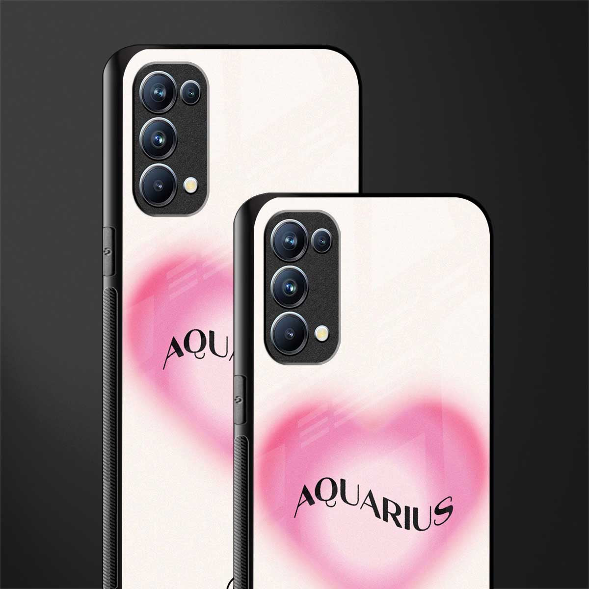 aquarius minimalistic back phone cover | glass case for oppo reno 5