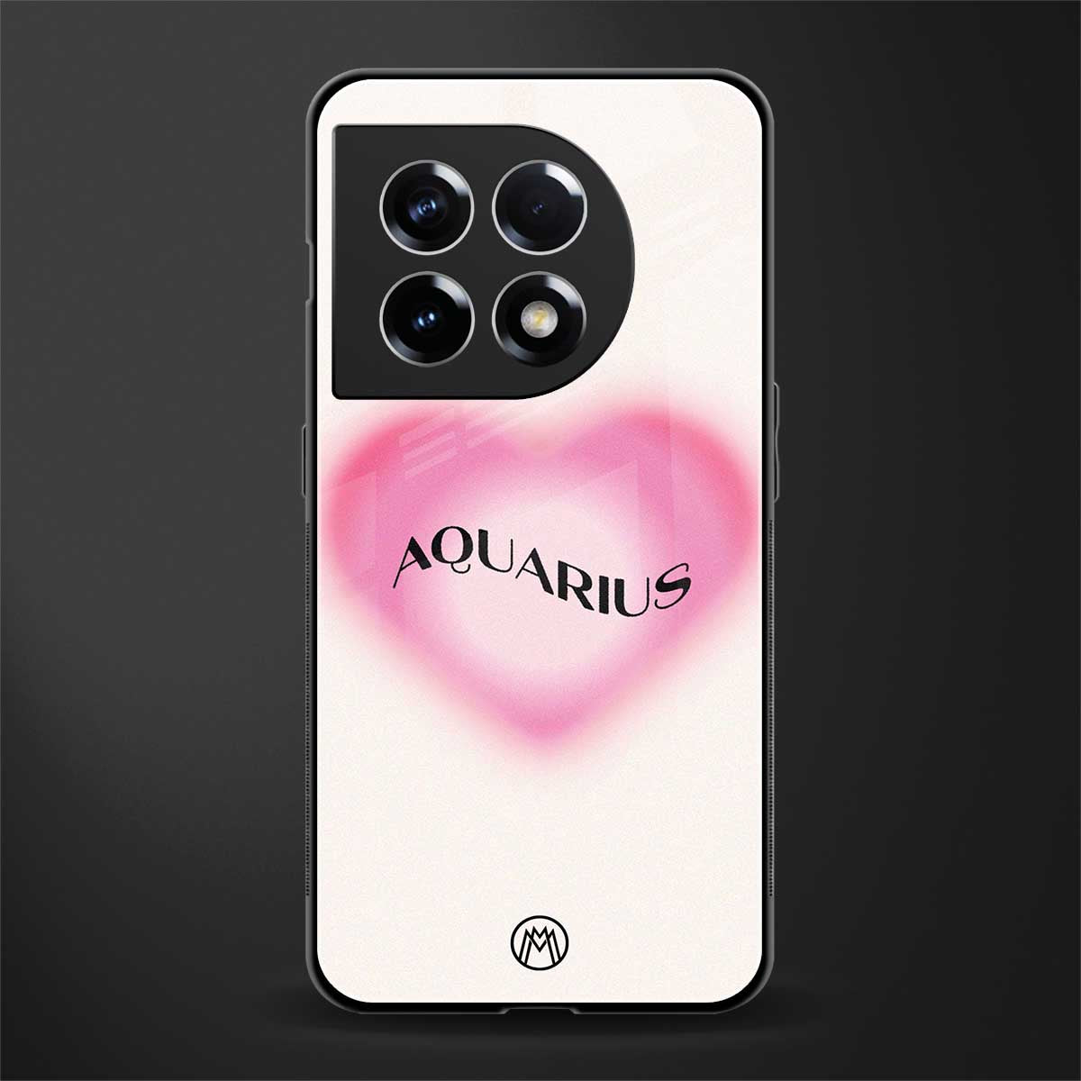 aquarius minimalistic back phone cover | glass case for oneplus 11