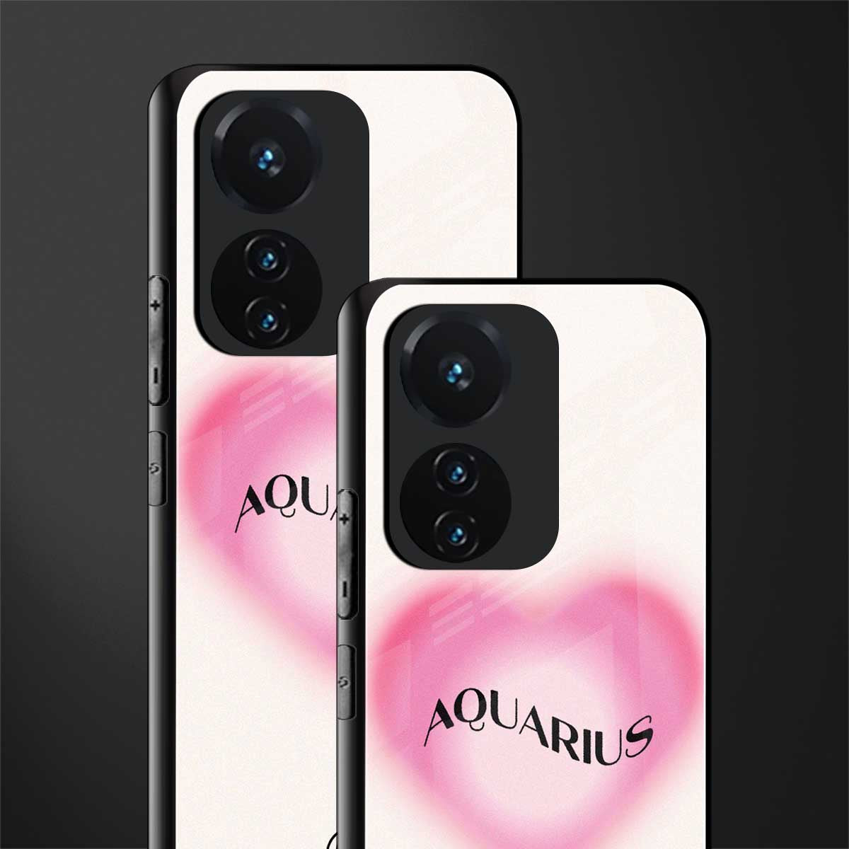 aquarius minimalistic back phone cover | glass case for vivo t1 44w 4g