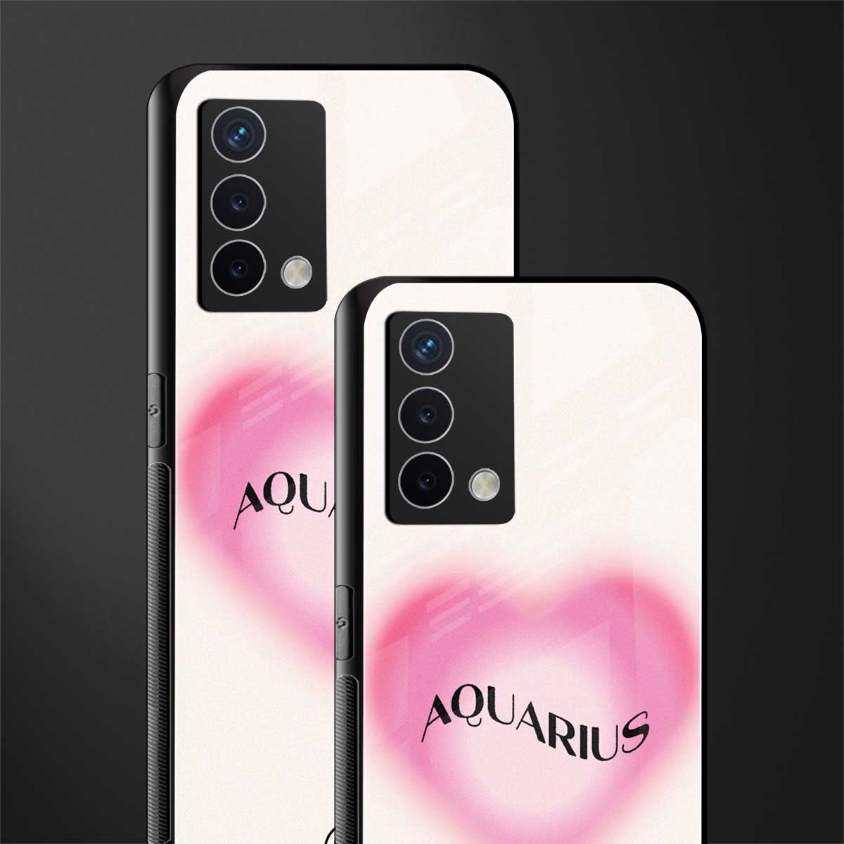 aquarius minimalistic back phone cover | glass case for oppo a74 4g