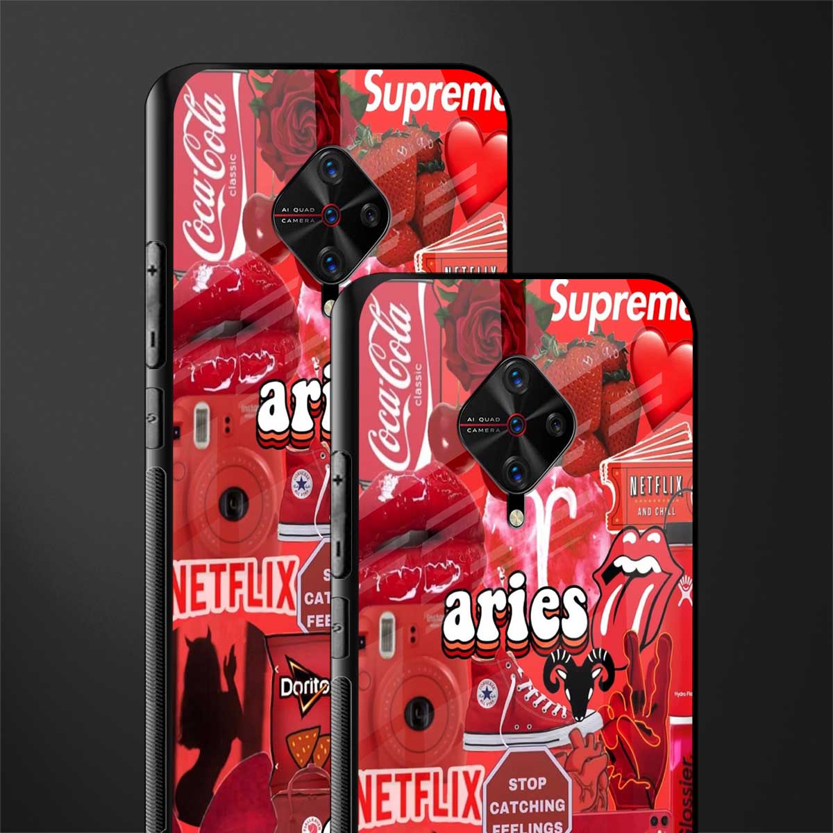 aries aesthetic collage glass case for vivo s1 pro image-2