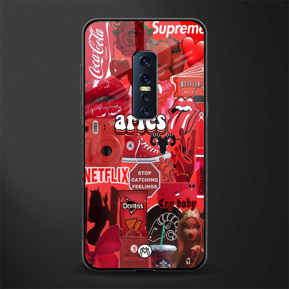 aries aesthetic collage glass case for vivo v17 pro image