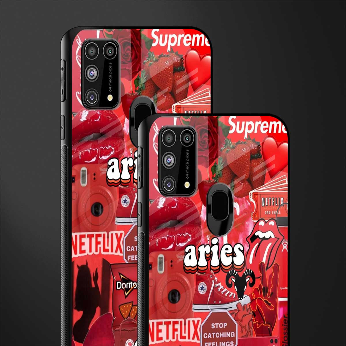 aries aesthetic collage glass case for samsung galaxy m31 prime edition image-2