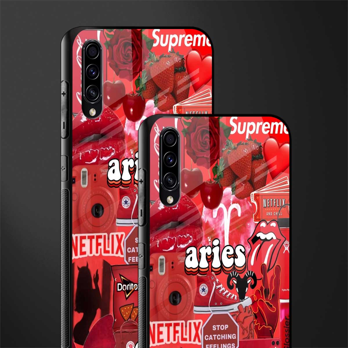 aries aesthetic collage glass case for samsung galaxy a70 image-2
