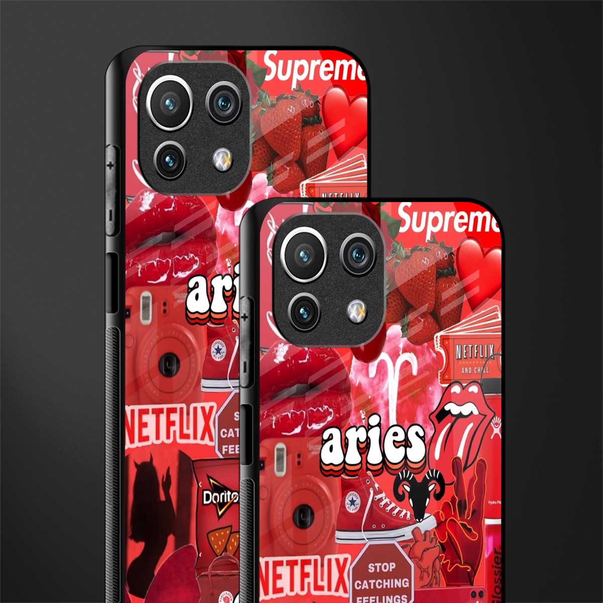 aries aesthetic collage glass case for mi 11 lite image-2