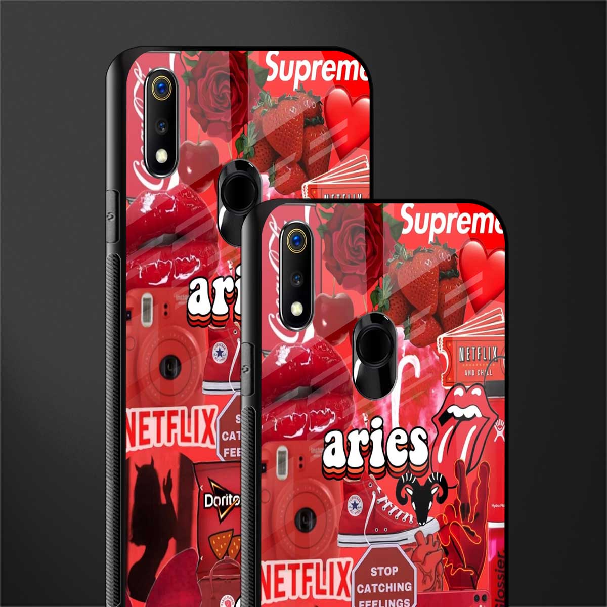 aries aesthetic collage glass case for realme 3i image-2